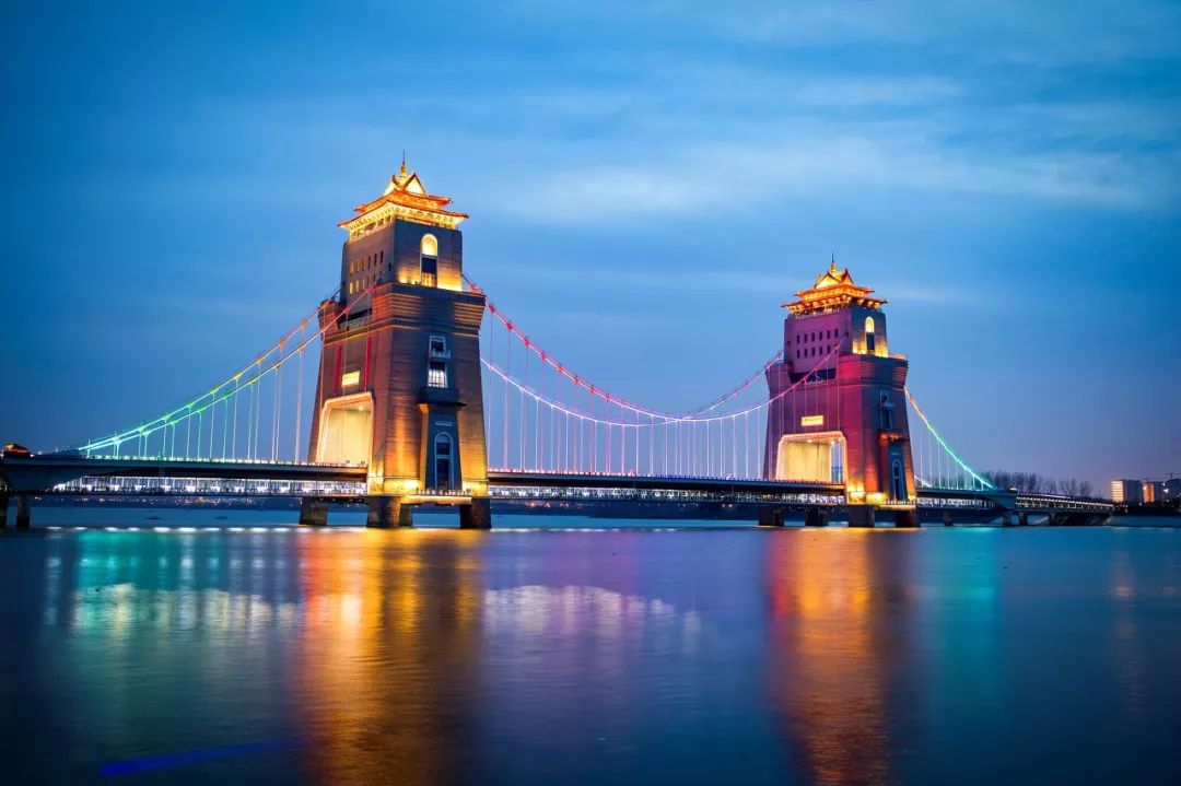 扬州万福大桥夜景照片图片